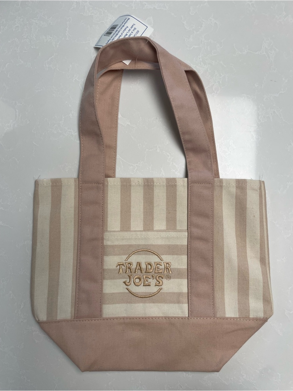 Trader Joe’s Mini Tote - Beige Tan Stripes